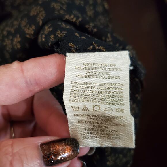 Free People All that Glitters Sheer Lace Blouse Size M Black Whimsigoth ASO TV - Picture 9 of 11